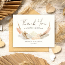 Simple Moderne Rustique Mariage Herbe de Pampas