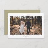 Carte De Remerciements Simple moderne Sage Vert Mariage photo (Devant / Derrière)