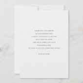 Carte De Remerciements Simple moderne Script Photo Mariage invité (Dos)