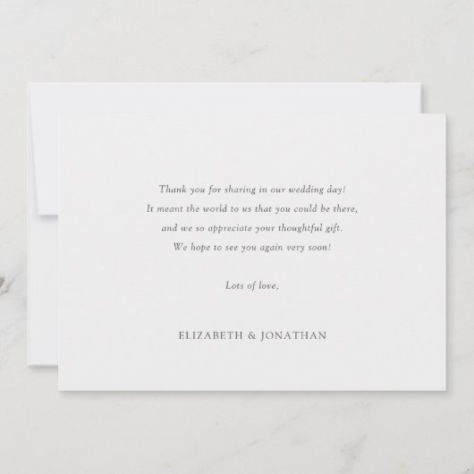 Carte De Remerciements Simple Moderne Typographie Bleue Multi Photo Maria (Dos)