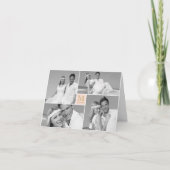 Carte De Remerciements Simple Monogramme Box 4 Multi Photo Modern Mariage (Devant)