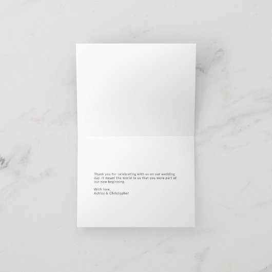 Carte De Remerciements Simple mousse foncée verte (Intérieur)