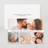 Carte De Remerciements Simple Multi Photos Baby Shower small note (Devant / Derrière)