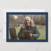 Carte De Remerciements Simple Navy & Gold Calligraphy Funérailles (Dos)