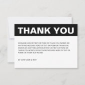 Carte De Remerciements Simple noir et blanc (Devant)