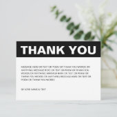 Carte De Remerciements Simple noir et blanc (Debout devant)