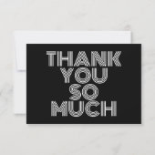 Carte De Remerciements Simple noir et blanc (Dos)