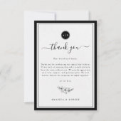 Carte De Remerciements Simple noir et blanc élégant (Devant)