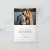 Carte De Remerciements Simple noir et blanc Photo Mariage propre (Intérieur)