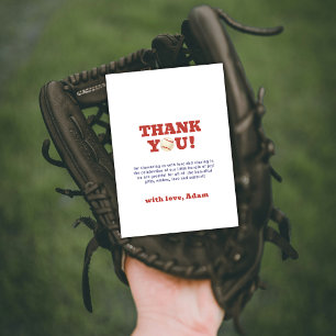 Carte De Remerciements Simple Oh Boy Little Slugger Baseball Baby Shower