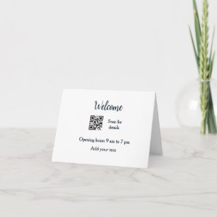 Carte De Remerciements Simple ouverture de bienvenue code-barres QR ajout