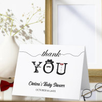 Simple petit Baby shower Gentleman noir et blanc