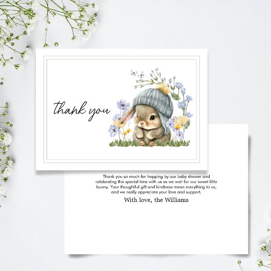 Carte de Remerciements Simple Petit Lapin