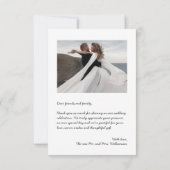 Carte De Remerciements Simple petit Mariage photo (Dos)