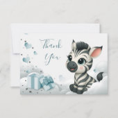 Carte De Remerciements Simple petit zèbre mignon (Devant)