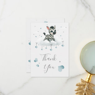 Carte De Remerciements Simple petit zèbre mignon