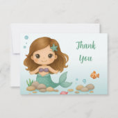 Carte De Remerciements Simple petite sirène mignonne (Devant)