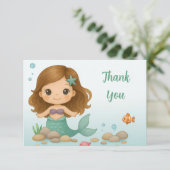 Carte De Remerciements Simple petite sirène mignonne (Debout devant)