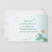 Carte De Remerciements Simple petite sirène mignonne (Dos)