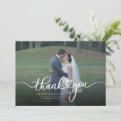 Carte De Remerciements Simple Photo de mariage moderne (Debout devant)