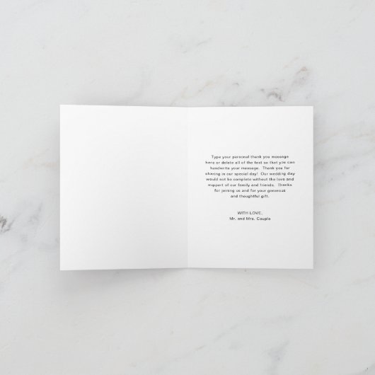 Carte De Remerciements Simple Photo Elegant Bold Mariage moderne (Intérieur)