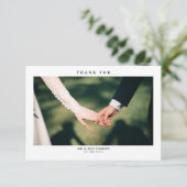 Carte De Remerciements Simple photo mariage moderne (Debout devant)
