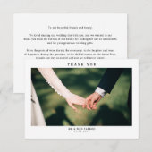 Carte De Remerciements Simple photo mariage moderne (Devant / Derrière)