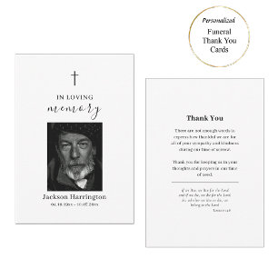 Carte De Remerciements Simple Photo Memorial Funérailles Catholiques Roma