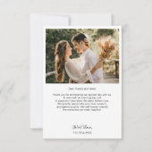 Carte De Remerciements Simple Photo Minimaliste (Dos)