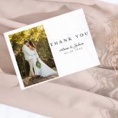 Carte De Remerciements Simple Photo Moderne Mariage W Note Paysage