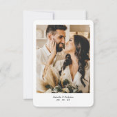 Carte De Remerciements Simple Photo Monogram Rounded Wedding  (Dos)