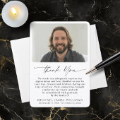 Carte De Remerciements Simple Photo Personalized Message Funeral