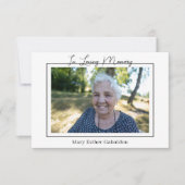 Carte De Remerciements Simple Photo Roman Catholic Memorial (Devant)