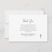 Carte De Remerciements Simple Photo Roman Catholic Memorial (Dos)