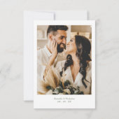 Carte De Remerciements Simple Photo Sage Green Monogram Mariage (Dos)