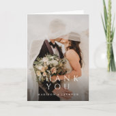 Carte De Remerciements Simple Photo Vertical de Mariage Élégant Moderne (Devant)