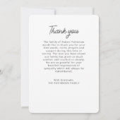 Carte De Remerciements Simple pour toujours dans nos coeurs Photo Funérai (Dos)