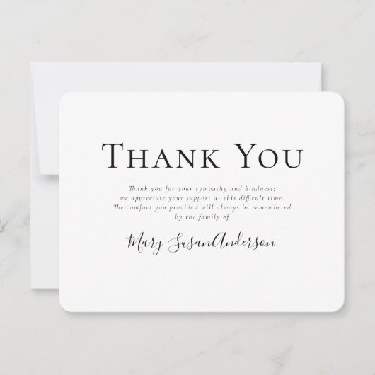 Carte De Remerciements Simple pour toujours dans nos coeurs Photo Memoria (Devant)