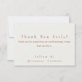 Carte de remerciements simple pour votre entrepris (Dos)