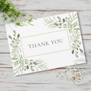 Carte De Remerciements Simple Remerciement d'Affaires Aquarelle Botanique