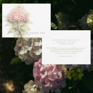 Carte De Remerciements Simple Remerciement de deuil funéraire Floral Rose