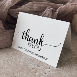 Carte De Remerciements Simple Remerciement de Mariage Calligraphié Noir