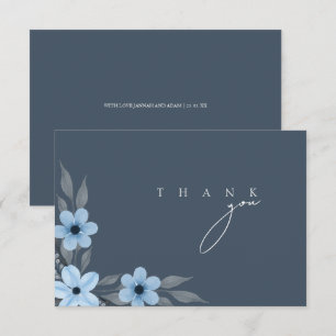 Carte De Remerciements Simple Remerciement de Mariage Floral Opulence Ble