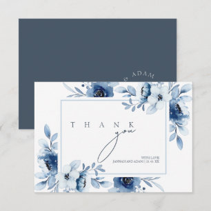 Carte De Remerciements Simple Remerciement de Mariage Floral Opulence Ble