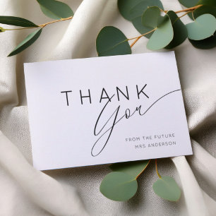 Carte De Remerciements Simple Remerciement Mariage Blanc & Noir