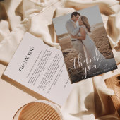 Carte De Remerciements Simple romantique Script Mariage photo