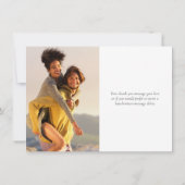 Carte De Remerciements Simple rose doré moderne pailleté script photo (Dos)