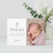 Carte De Remerciements Simple rose fille Baptême Christening Photo (Debout devant)