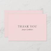 Carte De Remerciements Simple rose Professionnel Minimal Moderne (Devant / Derrière)