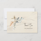 Carte De Remerciements Simple Rustic Leaves Parchment Orthodox Funeral (Devant)